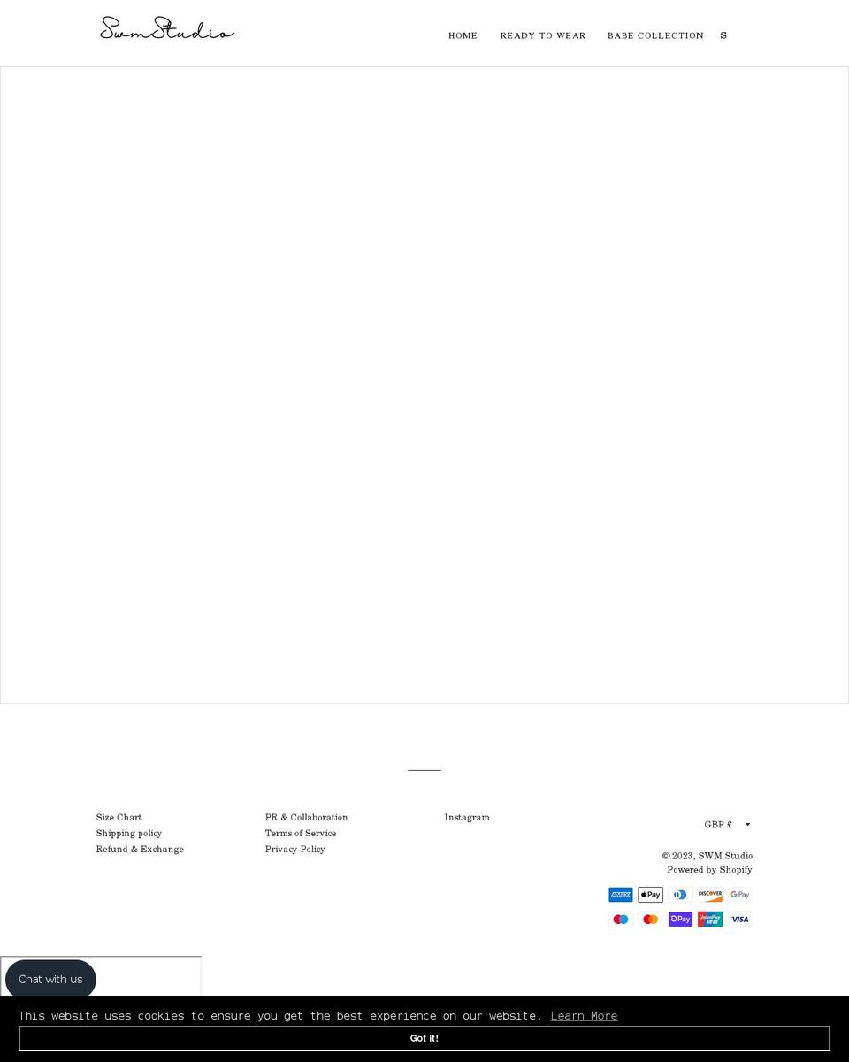 swmstudio.com shopify website screenshot