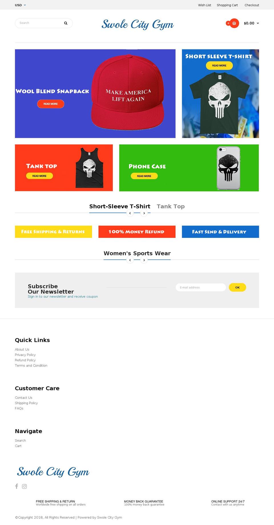 swolecitygym.com — Shopify storefront screenshot