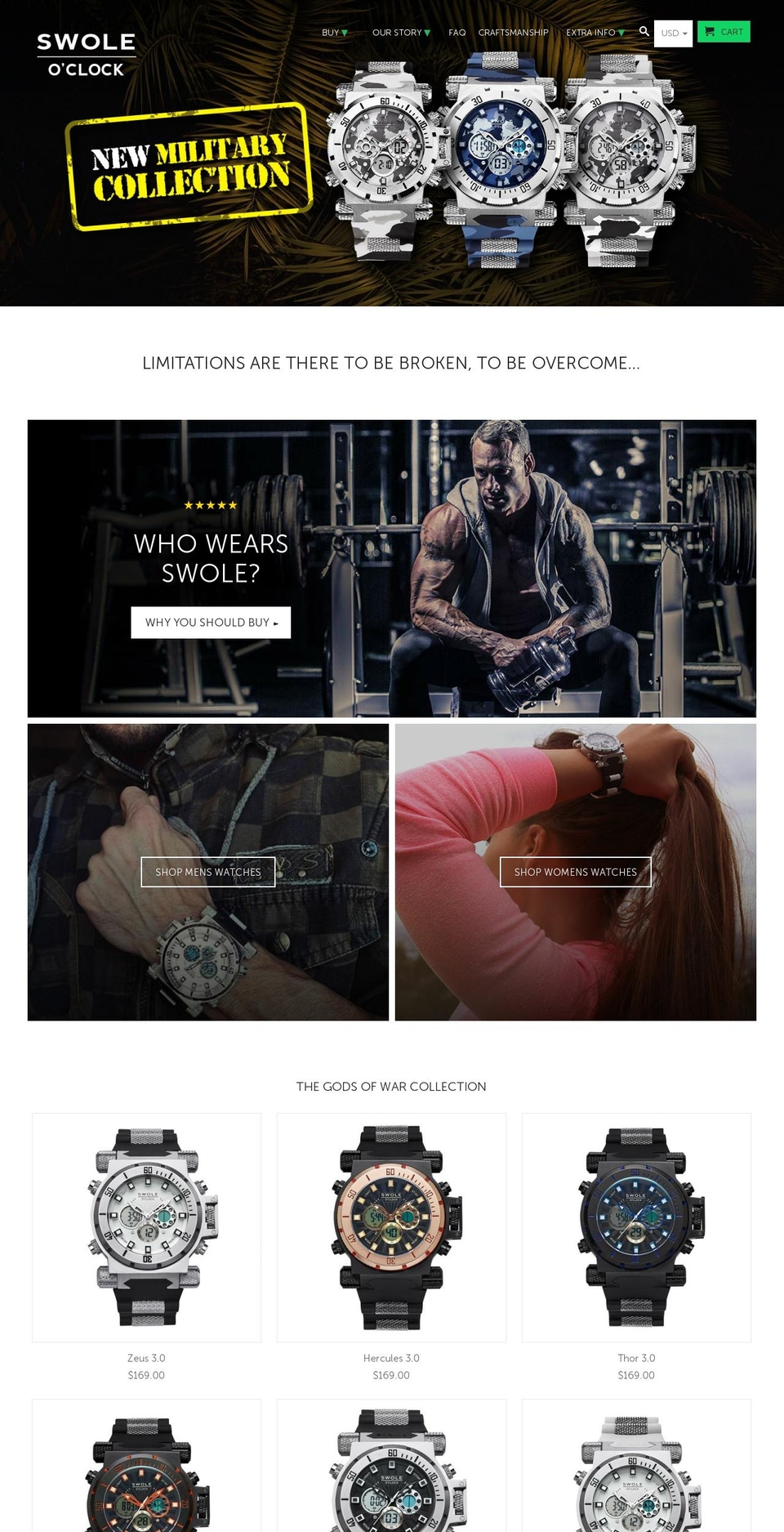 swoleoclock.com shopify website screenshot