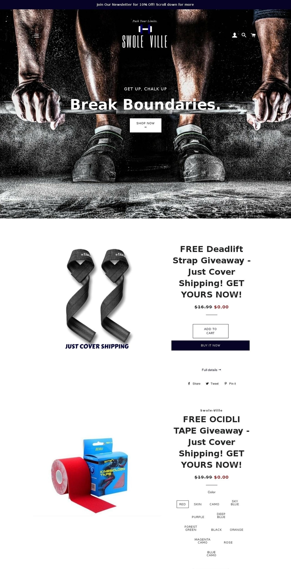 swoleville.com — Shopify storefront screenshot