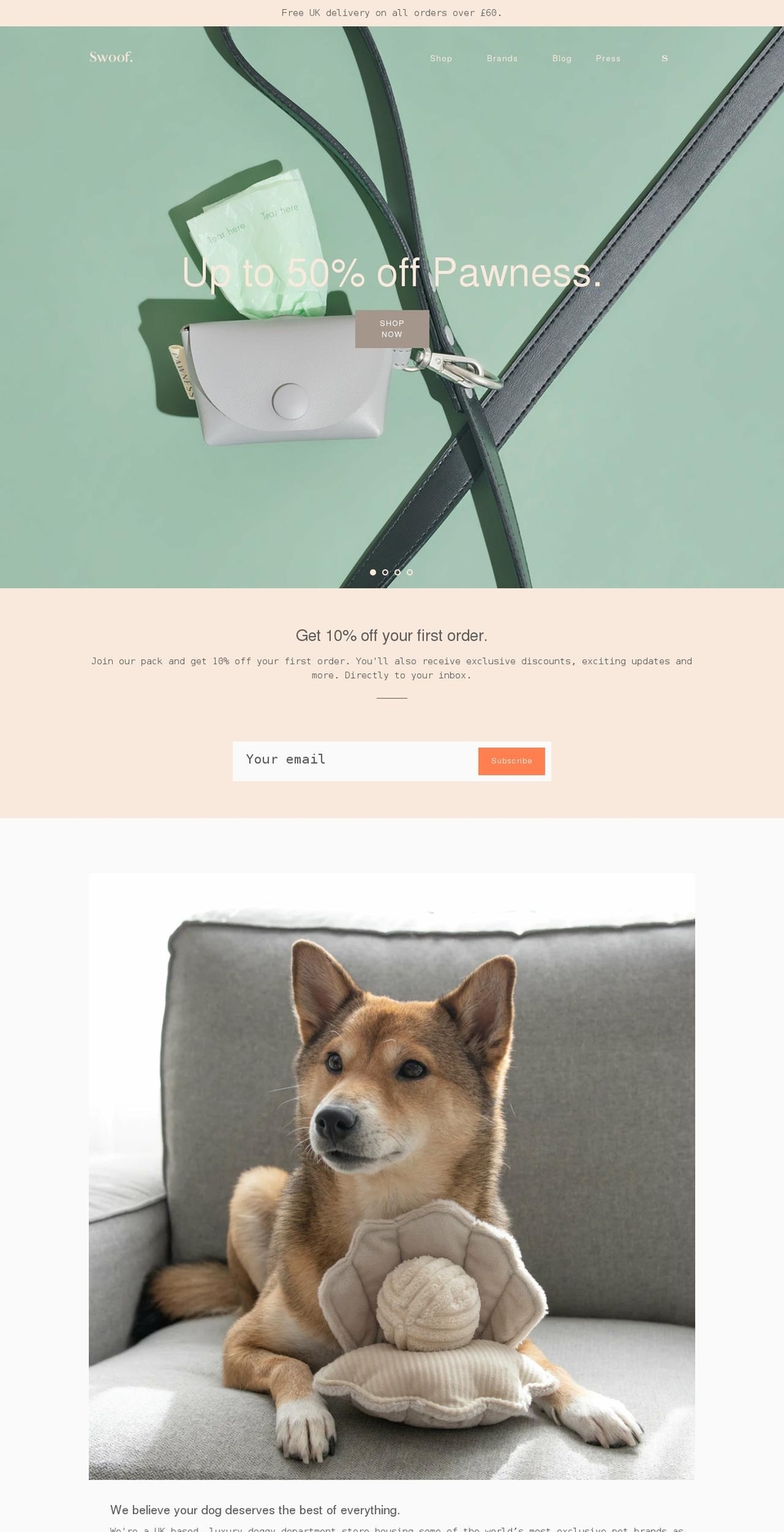 swoof.co.uk shopify website screenshot