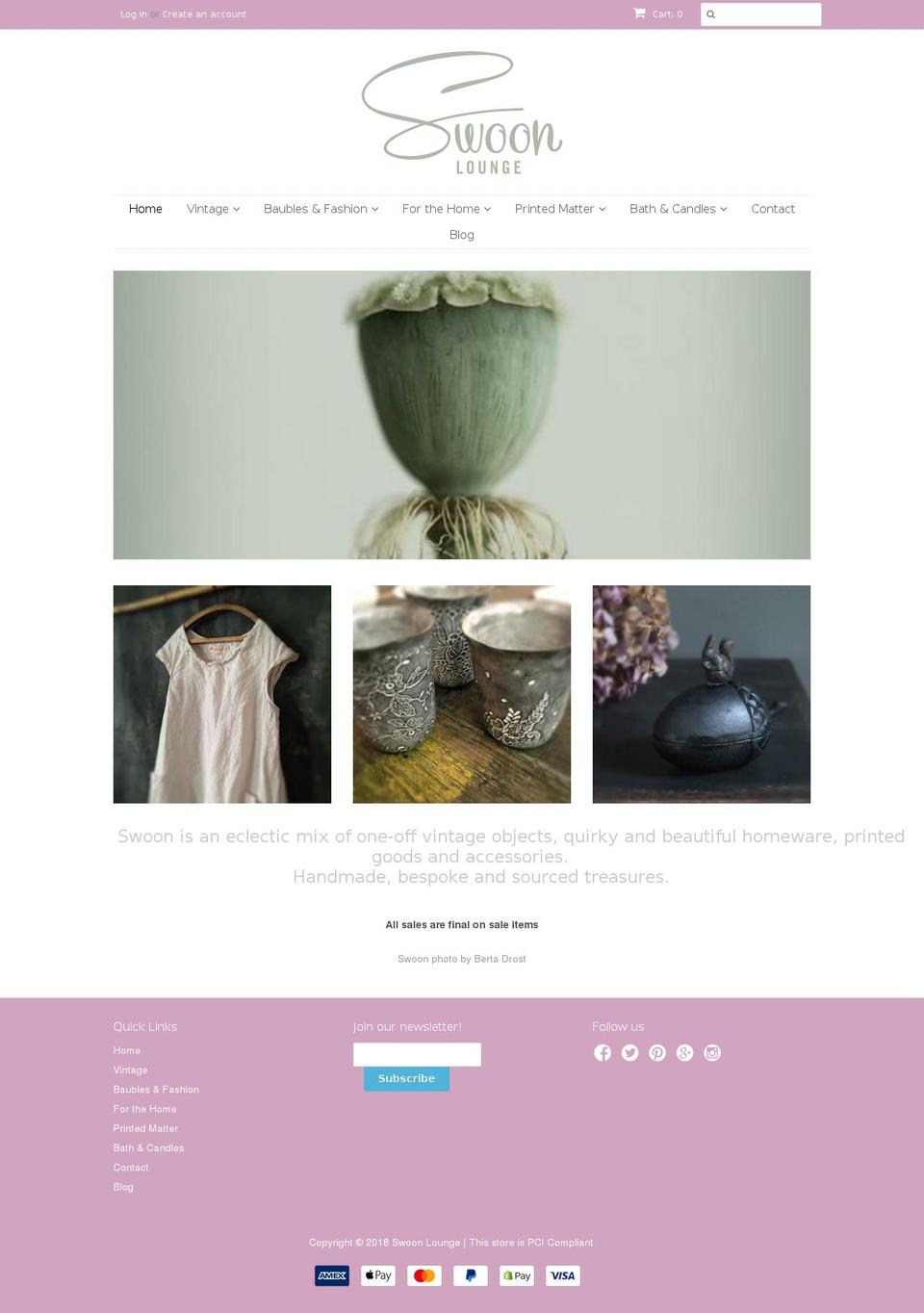 swoon-lounge.com — Shopify storefront screenshot