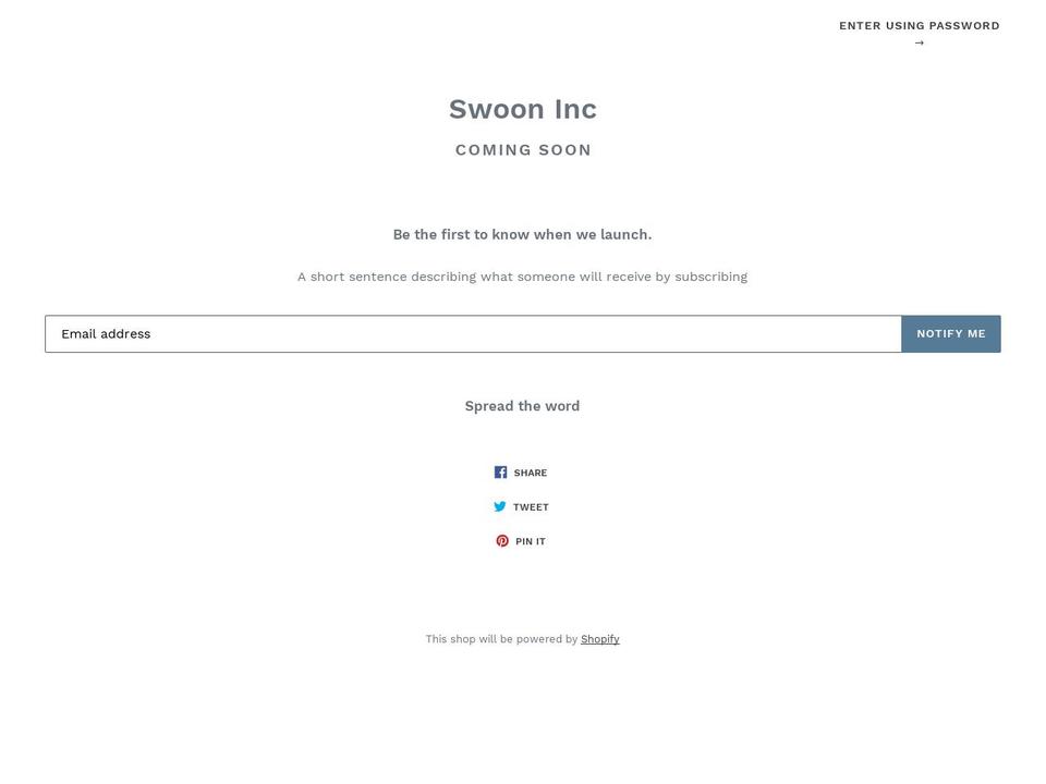 swoonblog.com shopify website screenshot