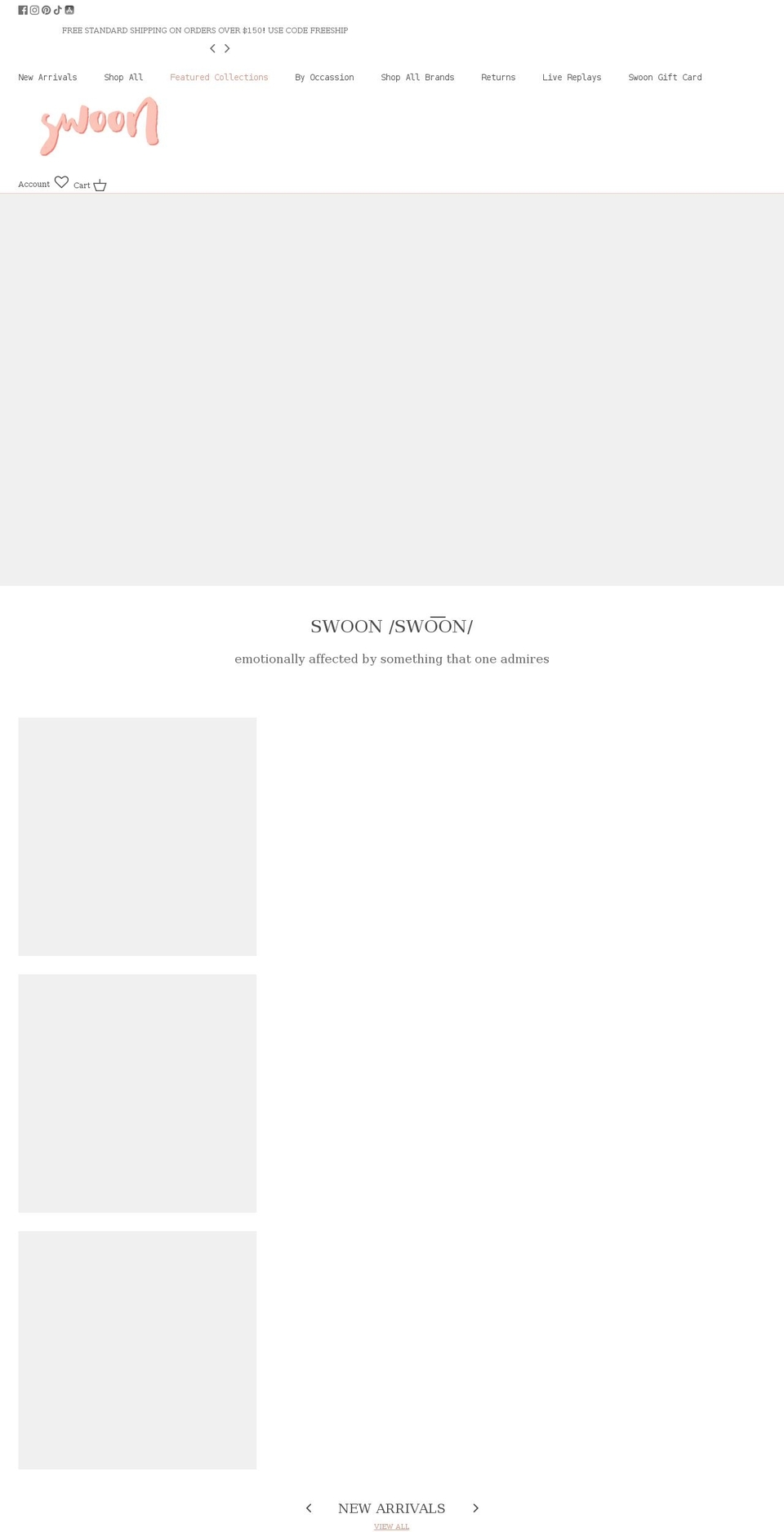 swoonboutiquenola.com shopify website screenshot