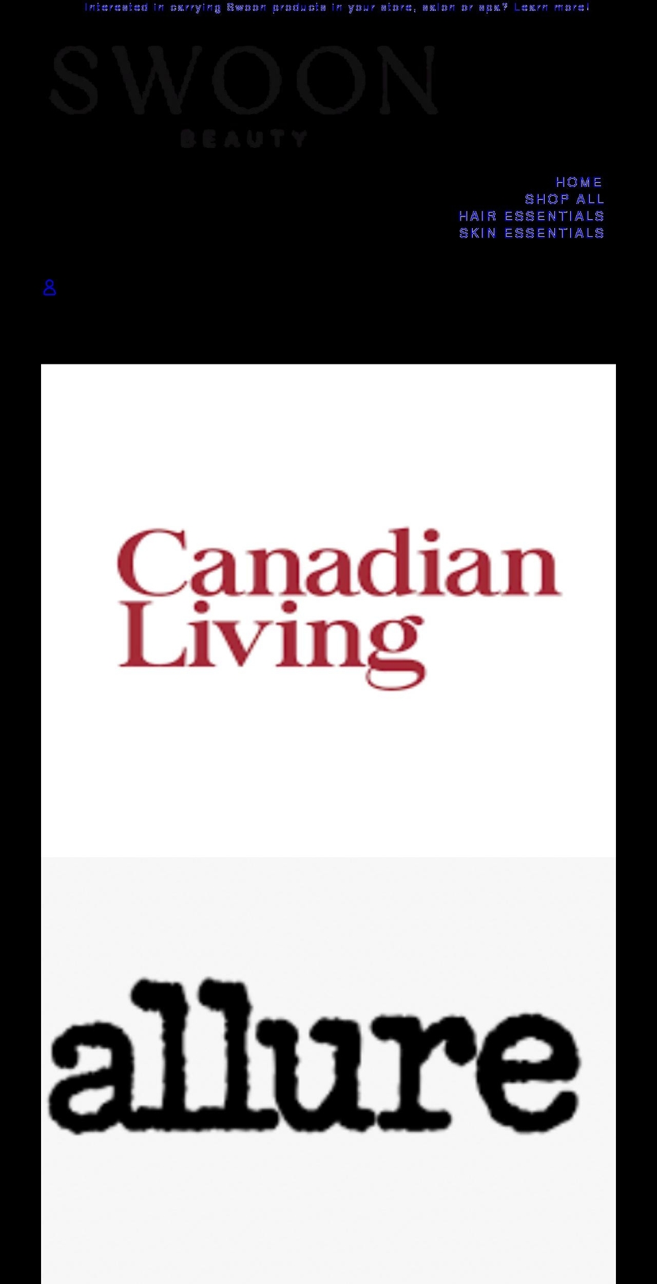 swoonskinshop.com shopify website screenshot