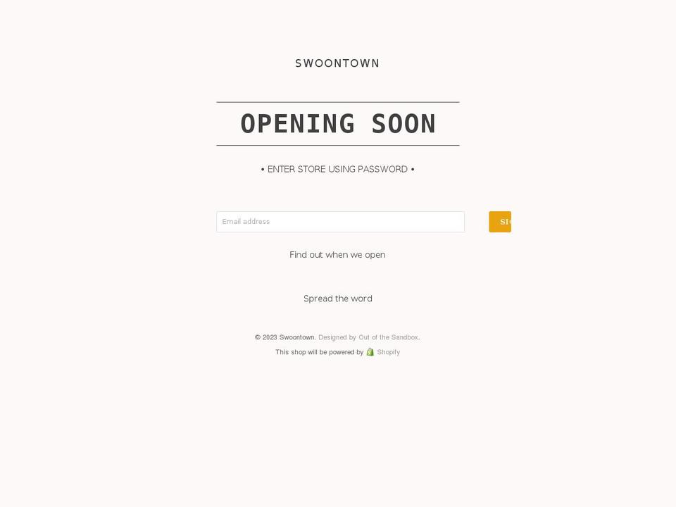 swoontownjewelry.com shopify website screenshot