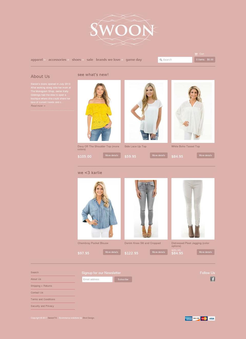 swoontx.com shopify website screenshot