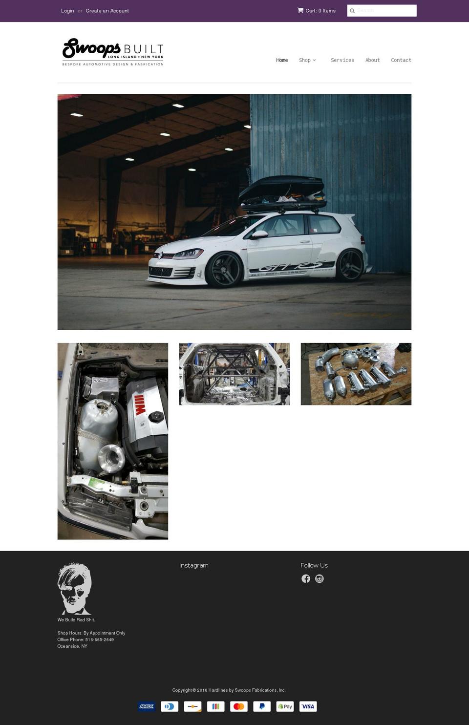 swoopsbuilt.com shopify website screenshot