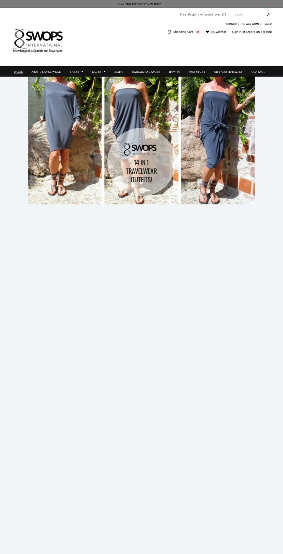 swopssandals.com shopify website screenshot