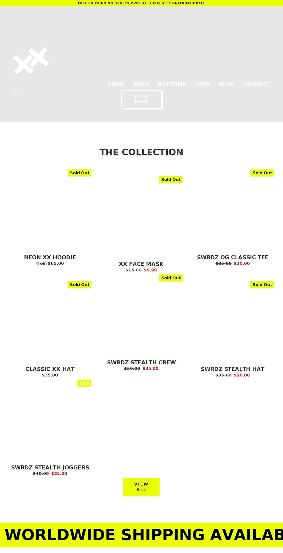 swrdz.com shopify website screenshot