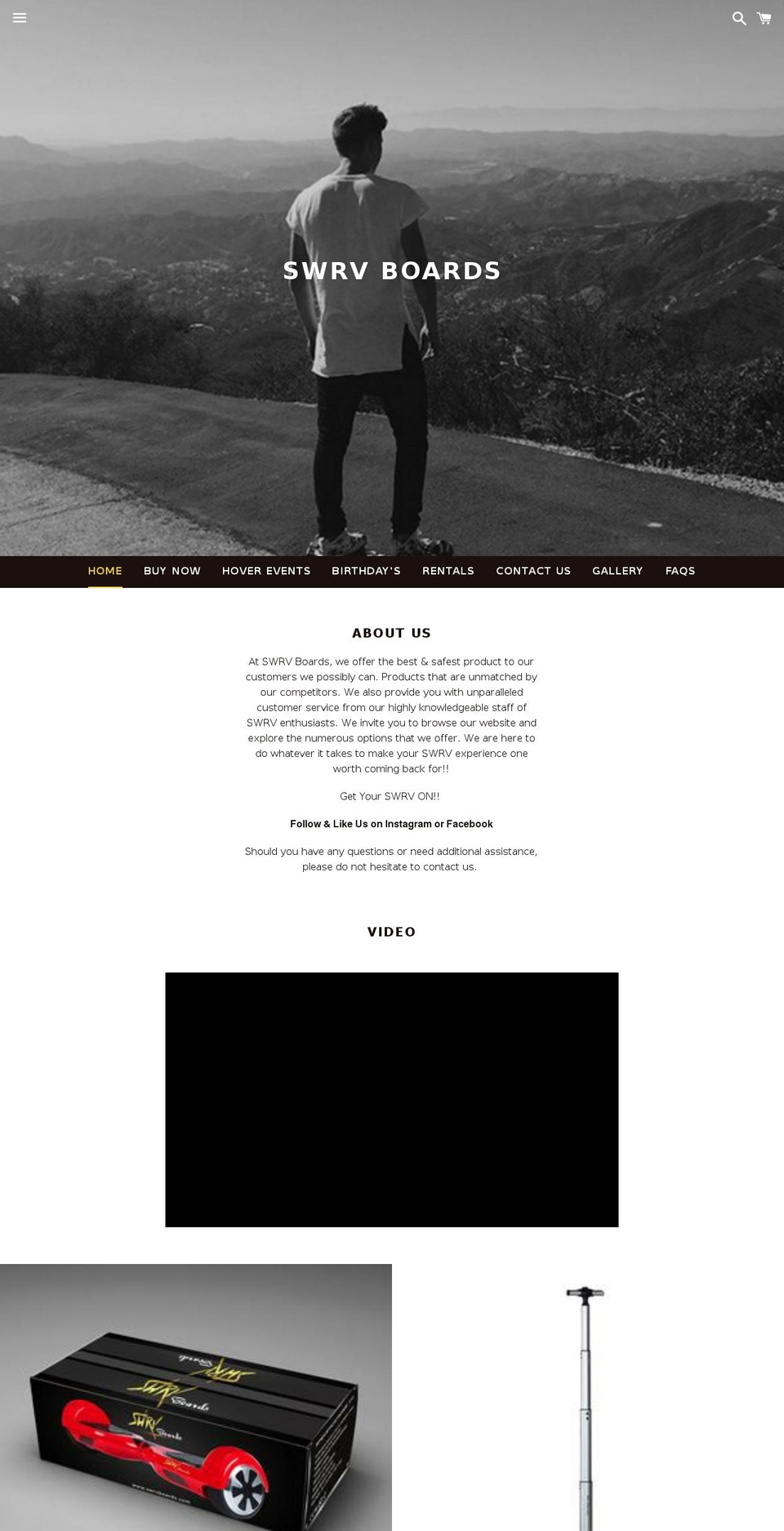 swrvboards.com shopify website screenshot