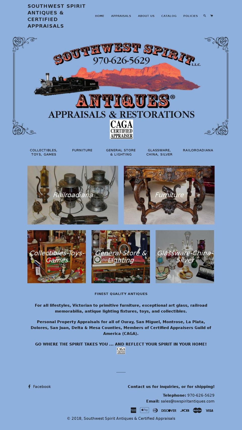 swspiritantiques.com shopify website screenshot