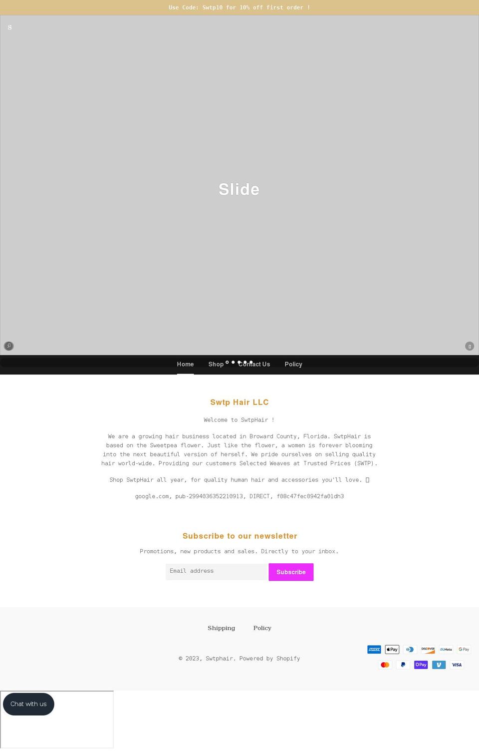 swtphair.com shopify website screenshot