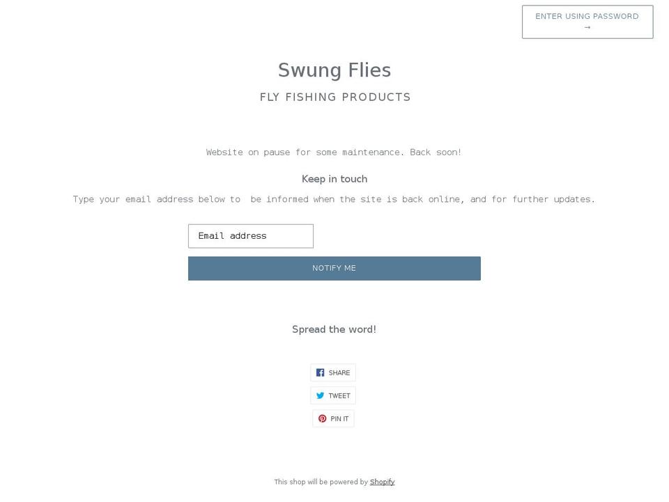 swungflies.com shopify website screenshot