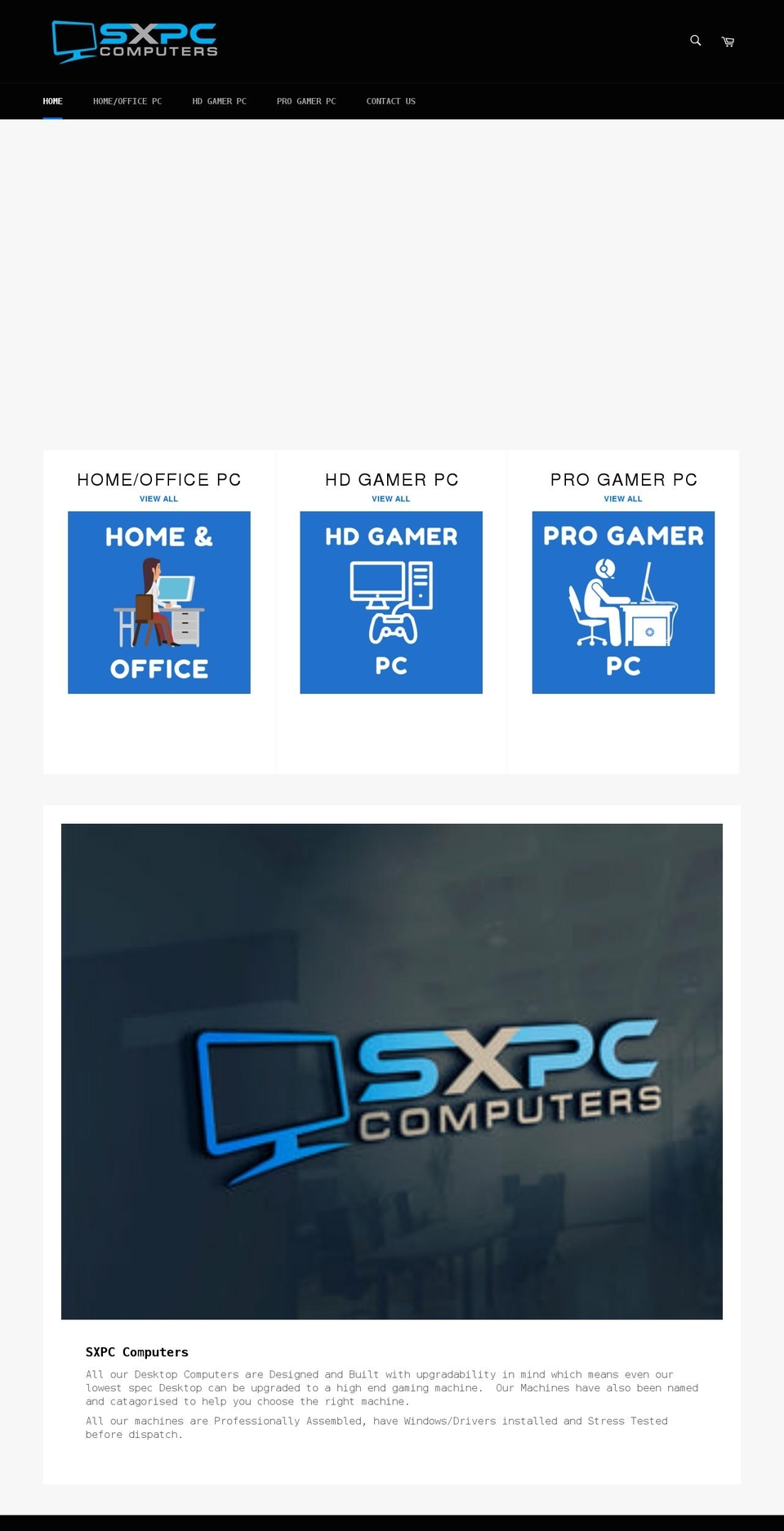 sxpc.co.uk shopify website screenshot
