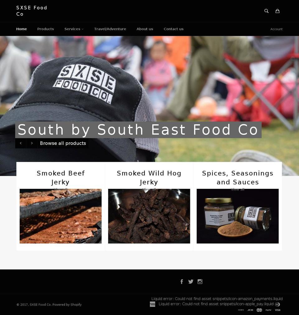 sxsefoodco.com shopify website screenshot