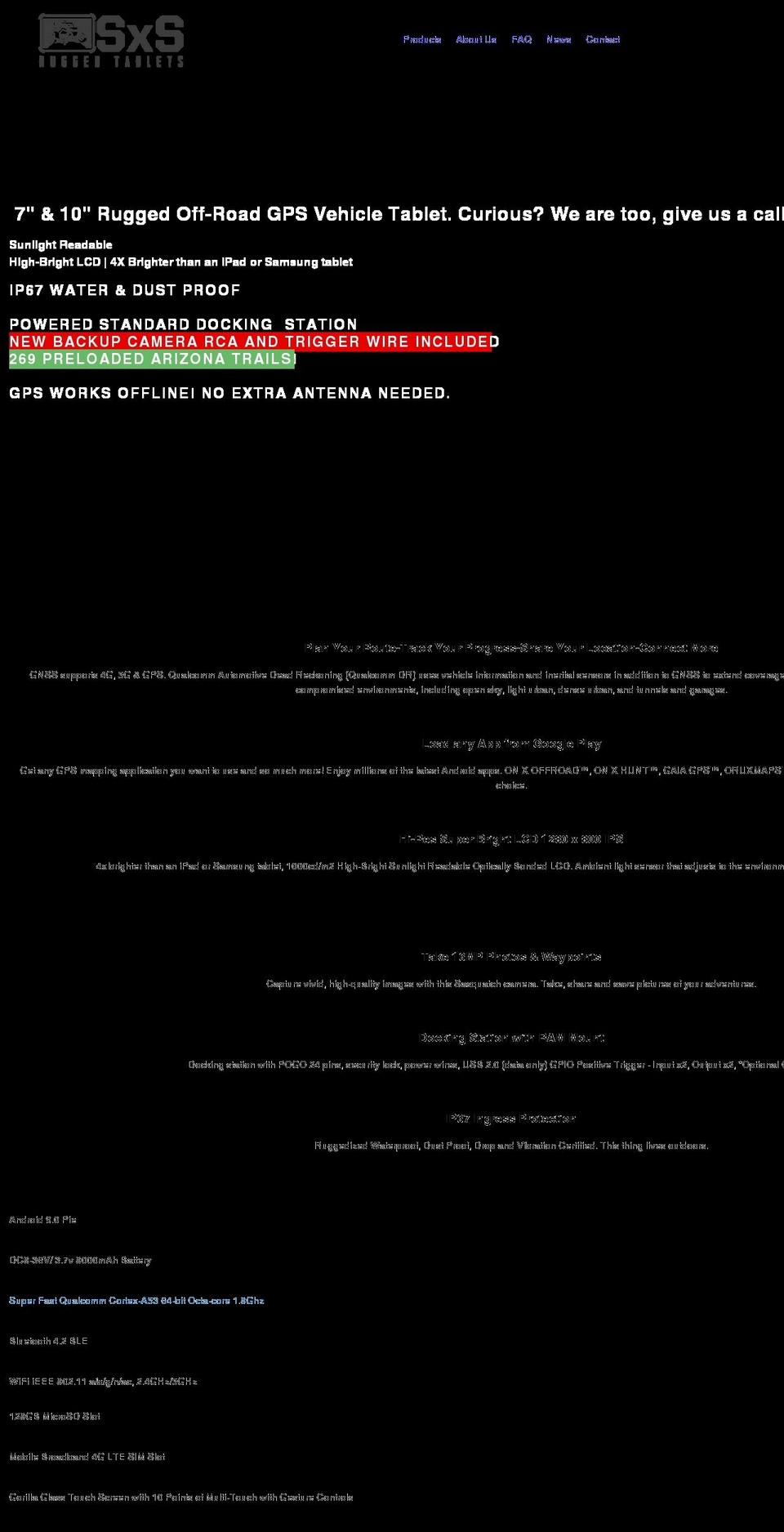 sxsruggedtablets.com shopify website screenshot