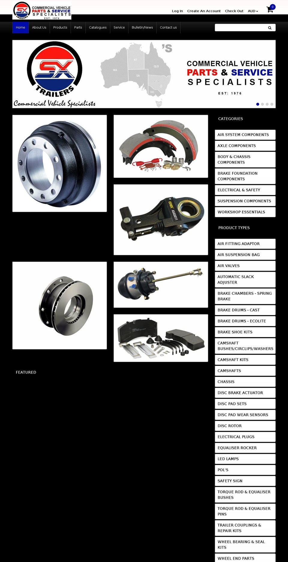 sxtrailers.com.au shopify website screenshot