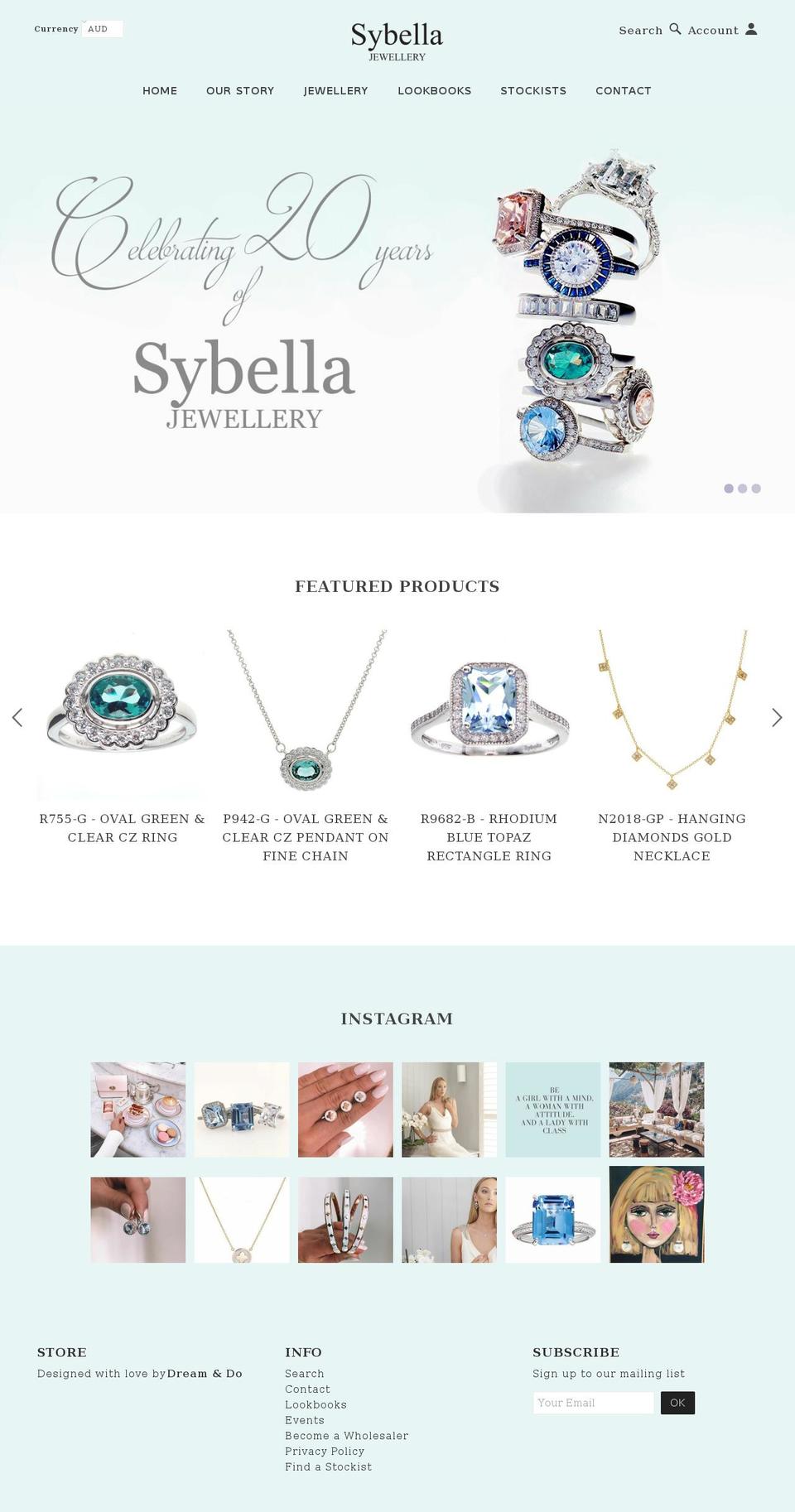 sybellajewellery.com.au shopify website screenshot