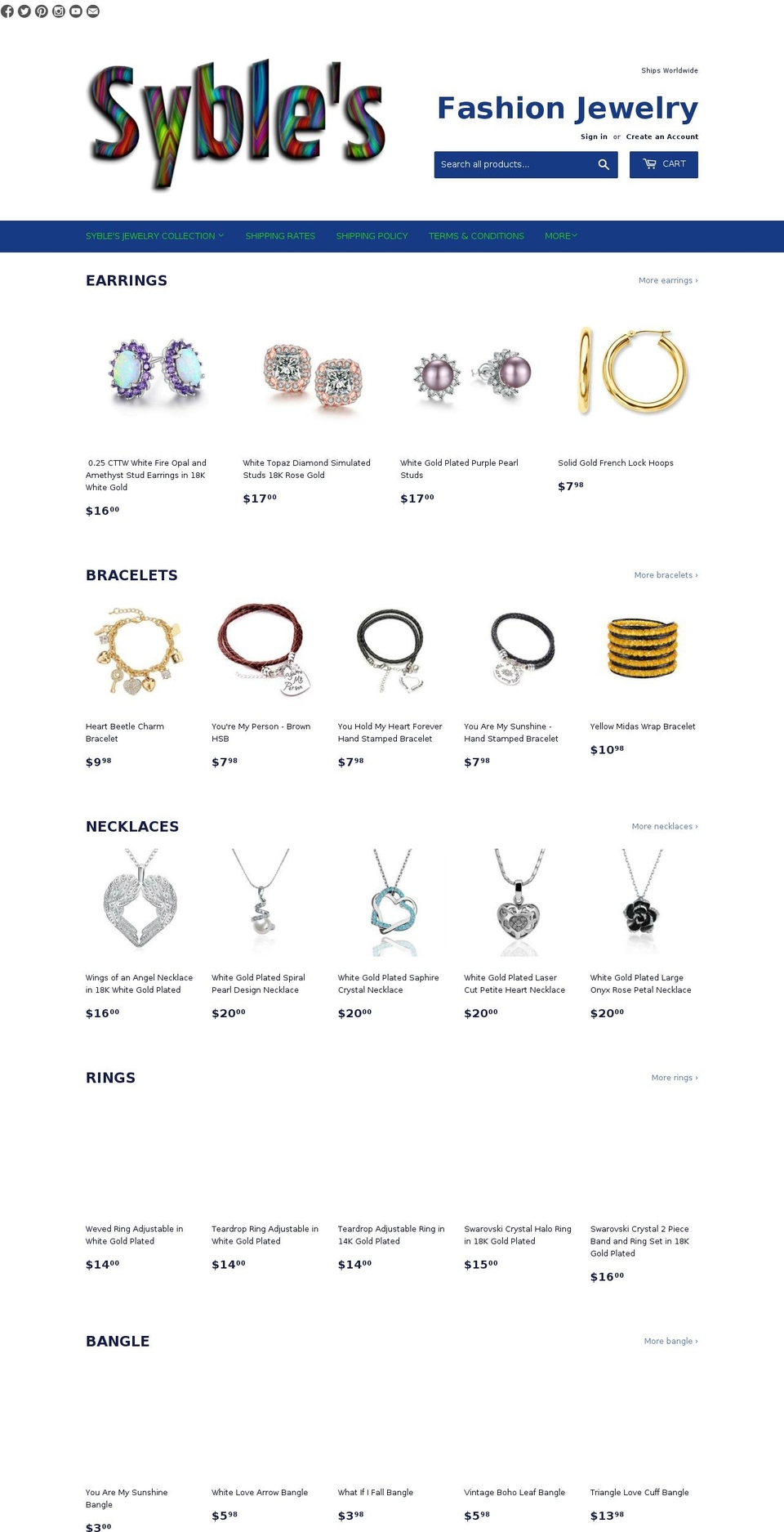 syblesonline.com — Shopify storefront screenshot