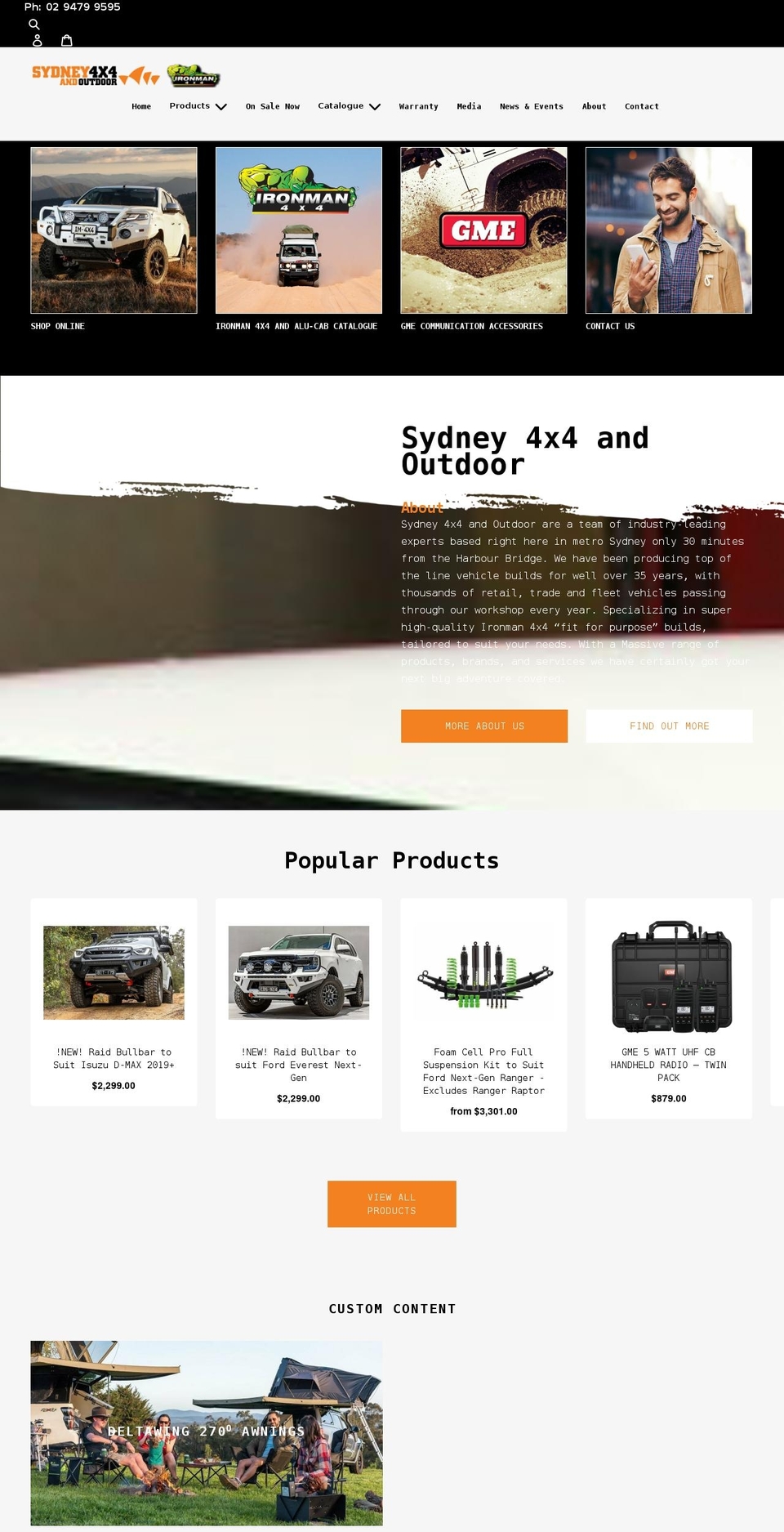 syd4x4.com.au shopify website screenshot