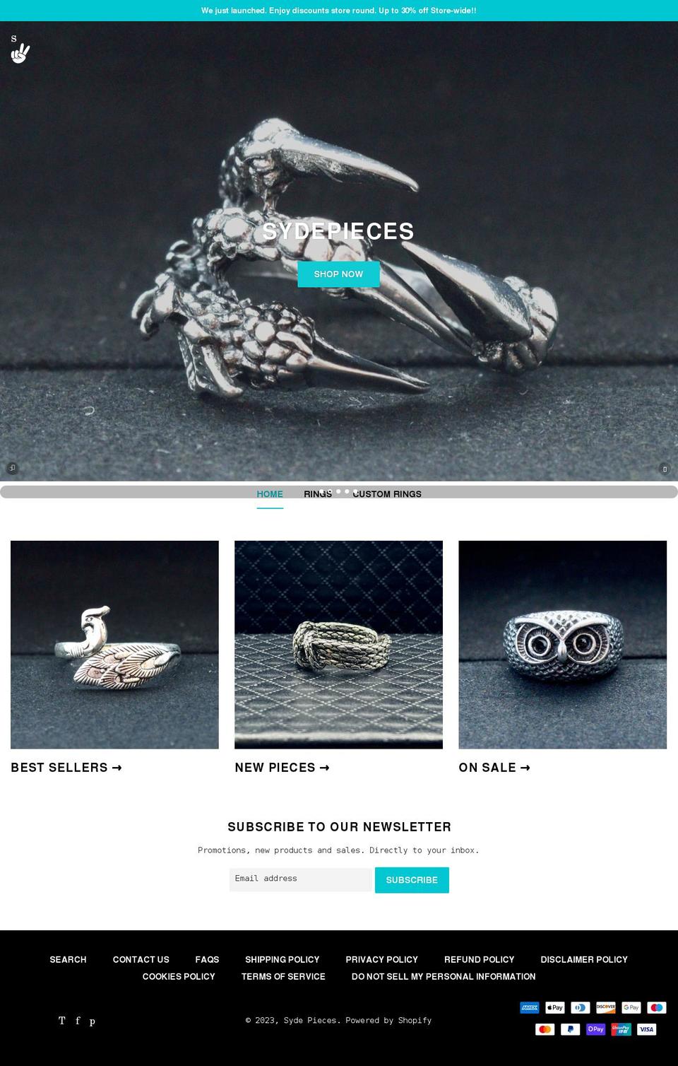 sydepieces.com shopify website screenshot