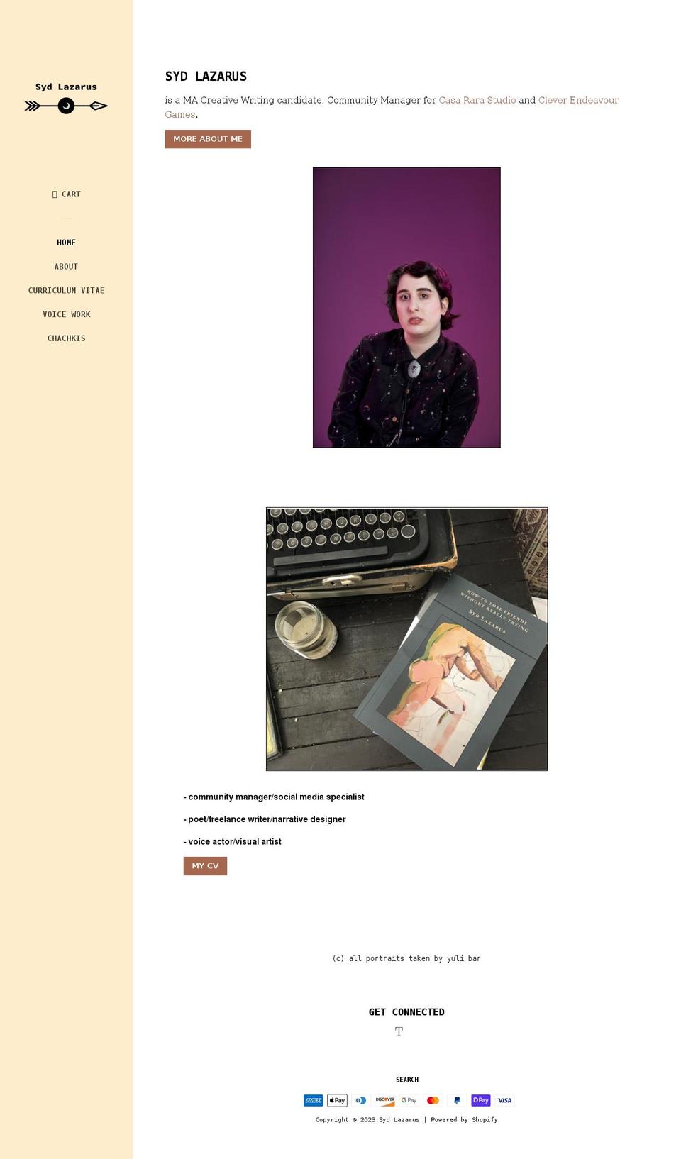 sydlazarus.com shopify website screenshot