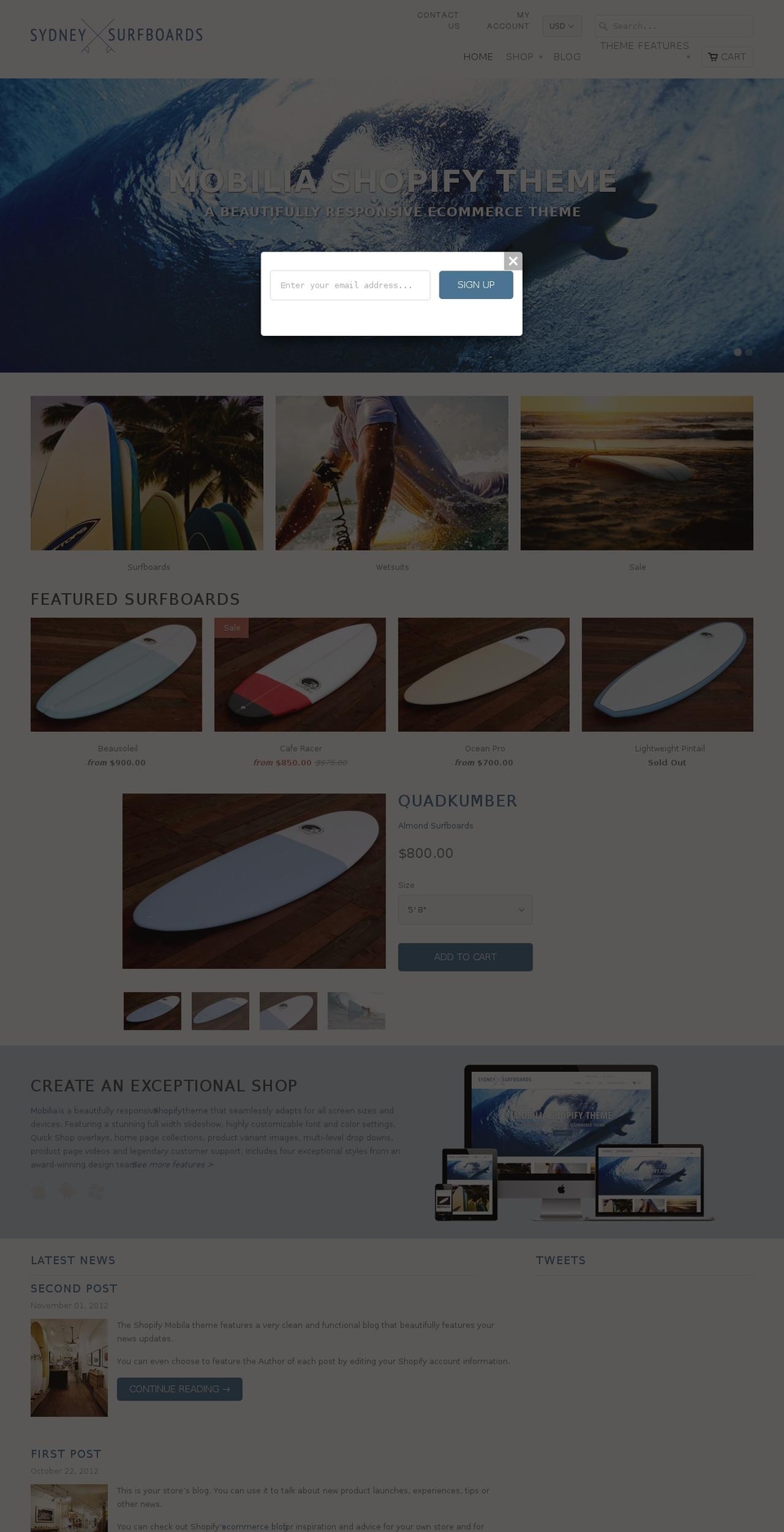 sydney-surfboards.myshopify.com shopify website screenshot
