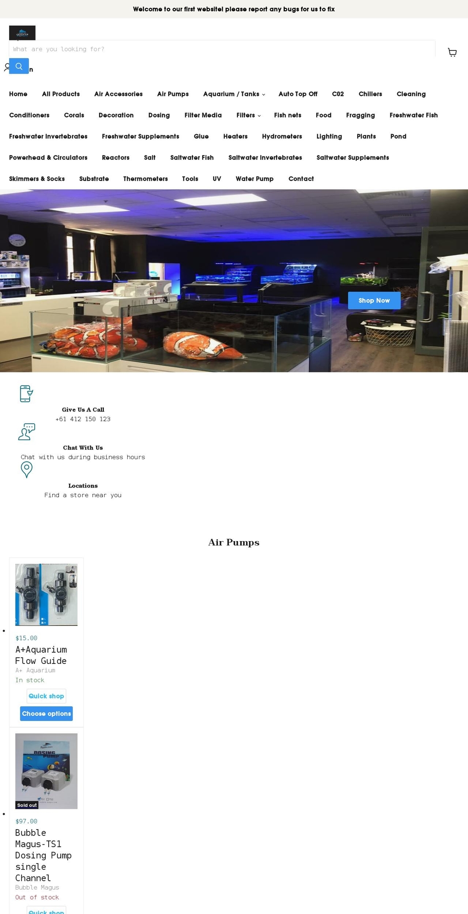 sydneycityaquarium.com shopify website screenshot