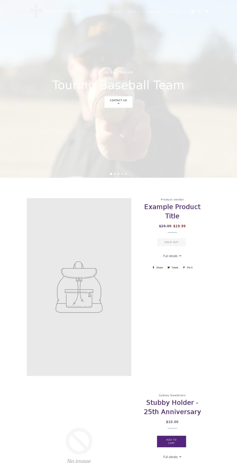 sydneydeadstars.com — Shopify storefront screenshot