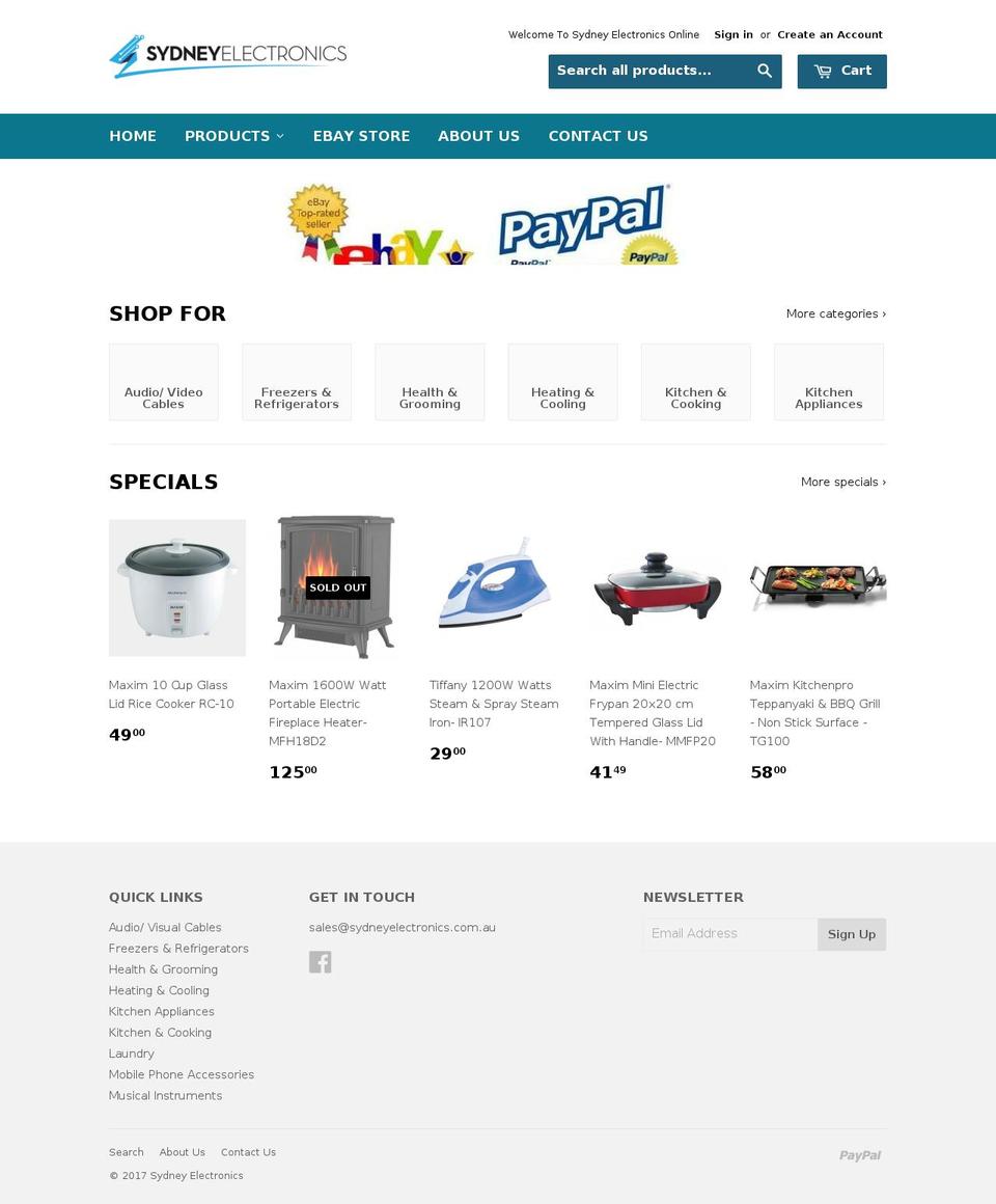 sydneyelectronics.com.au shopify website screenshot