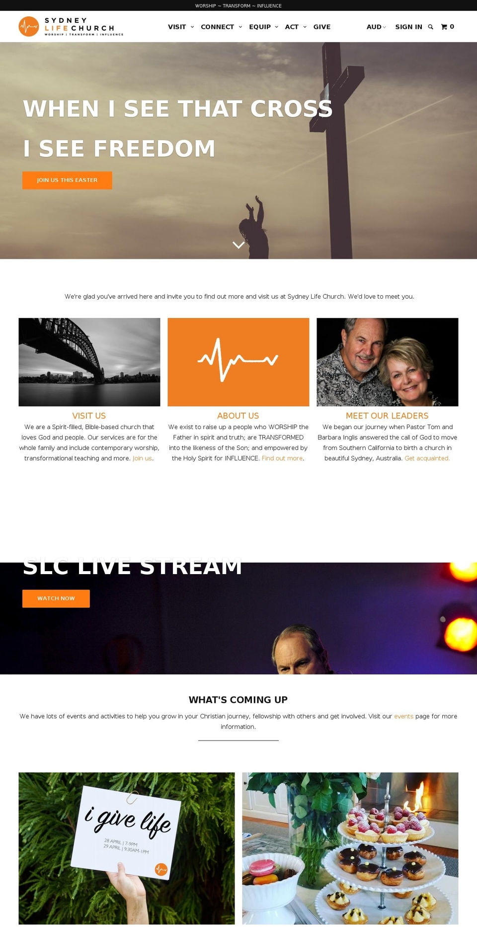 sydneylifechurch.com shopify website screenshot