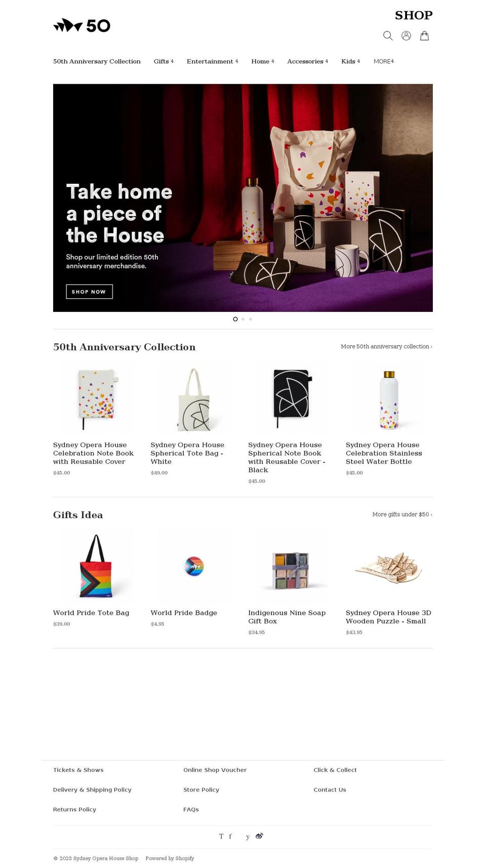 sydneyoperahouseshop.com shopify website screenshot