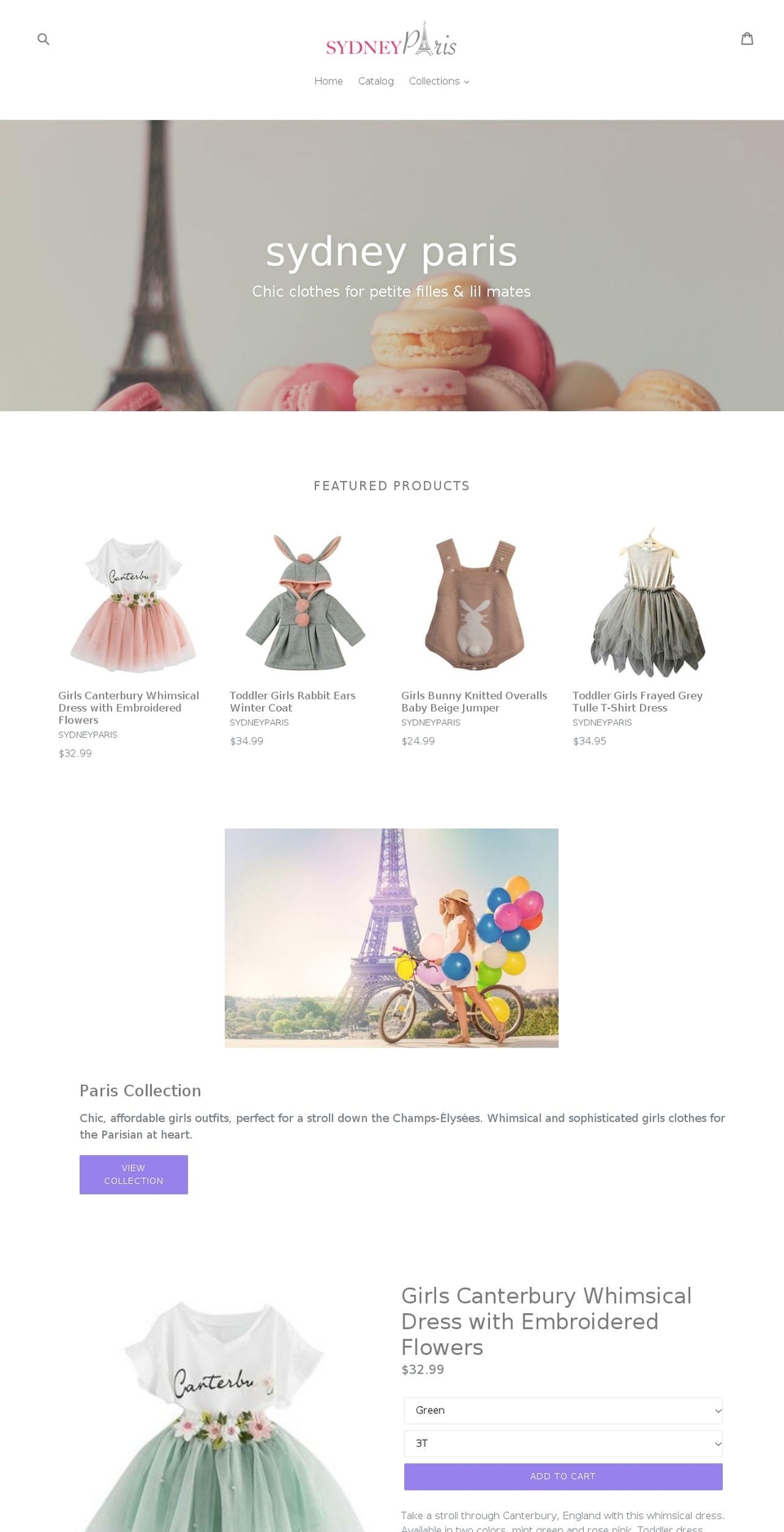 sydneyparis.com — Shopify storefront screenshot