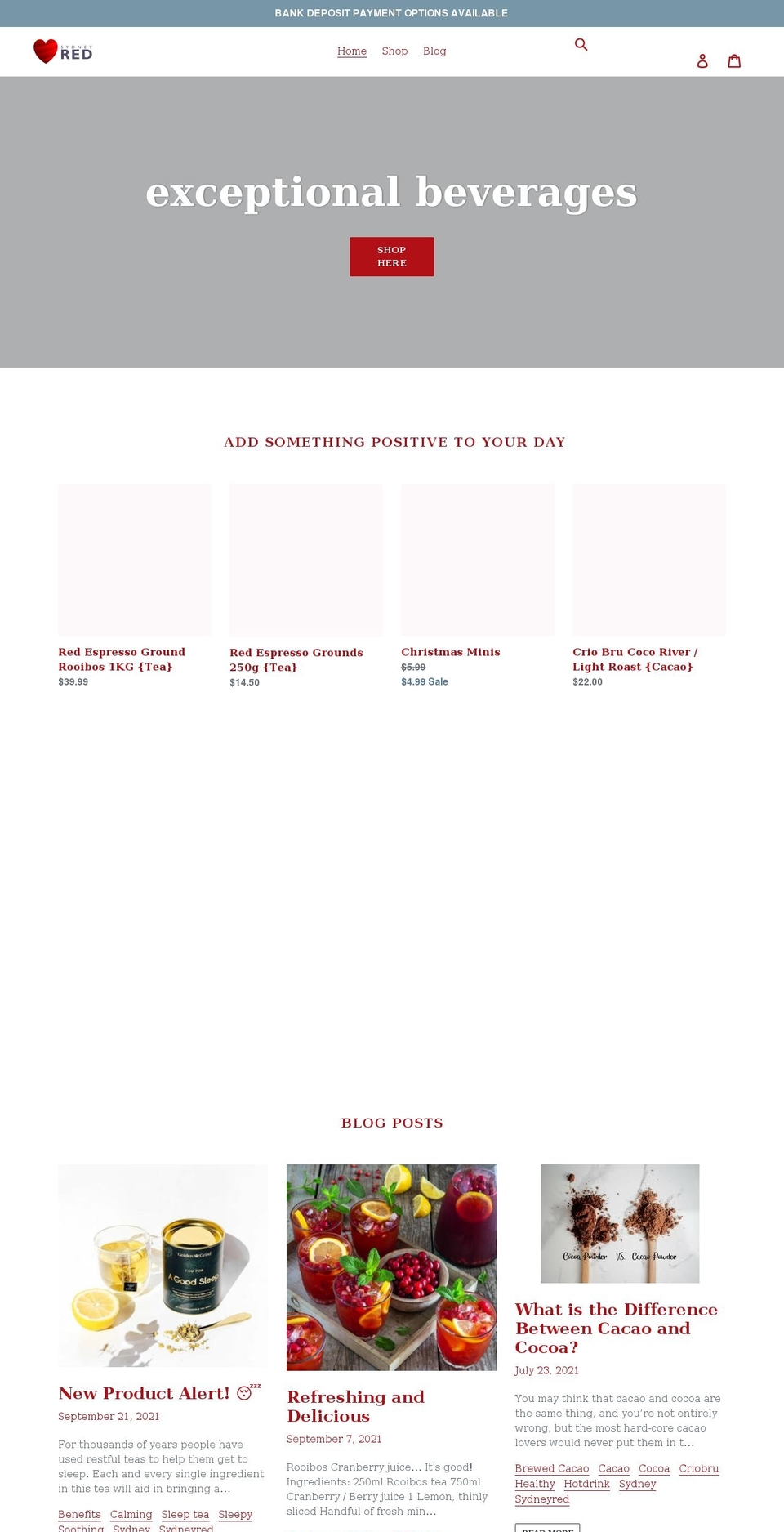 sydneyred.shop shopify website screenshot