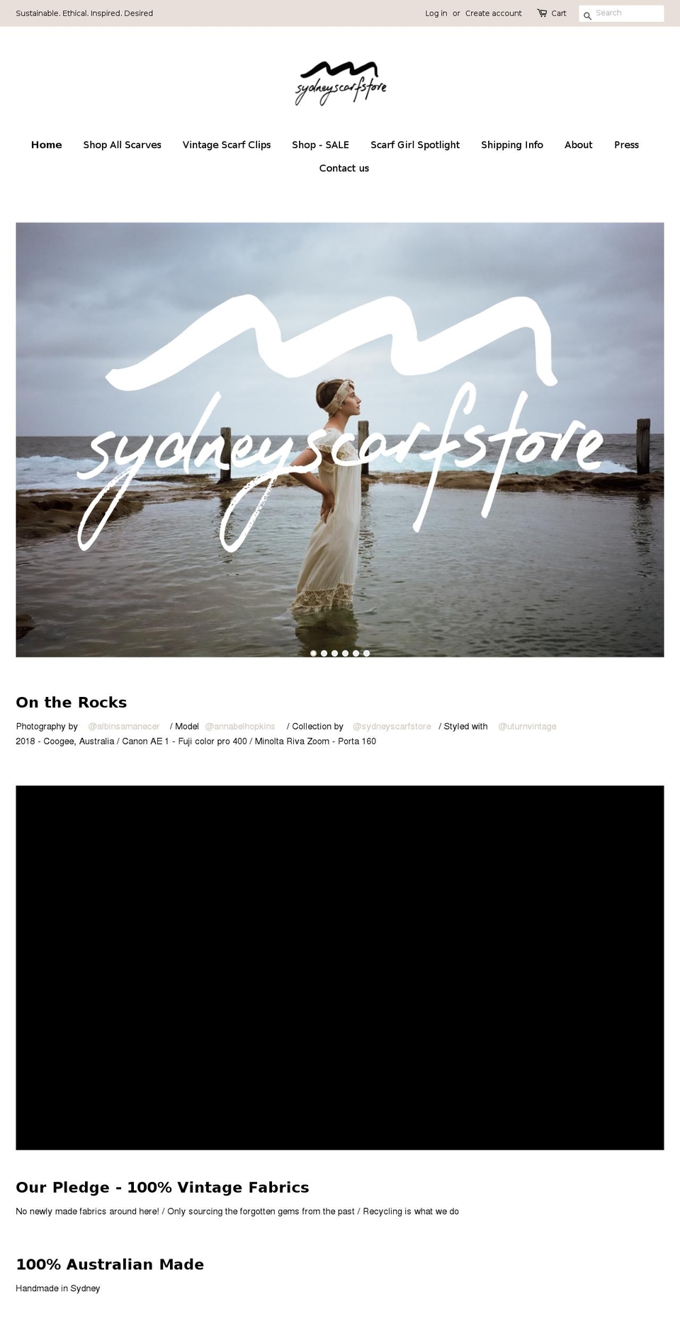sydneyscarfstore.com — Shopify storefront screenshot