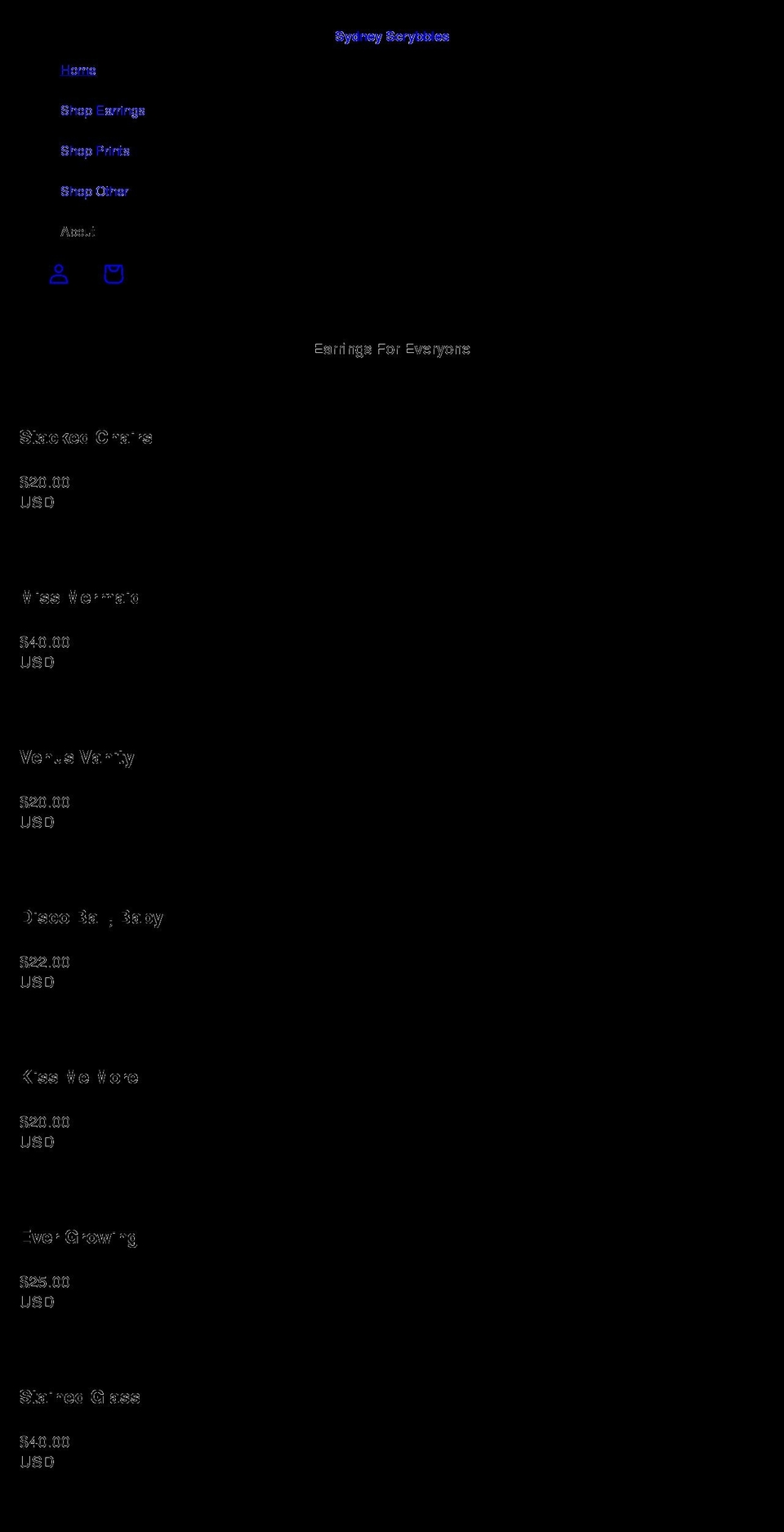 sydneyscrybbles.com shopify website screenshot