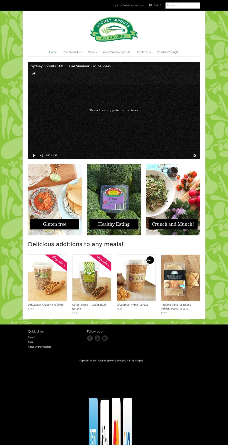 sydneysprouts.com.au shopify website screenshot