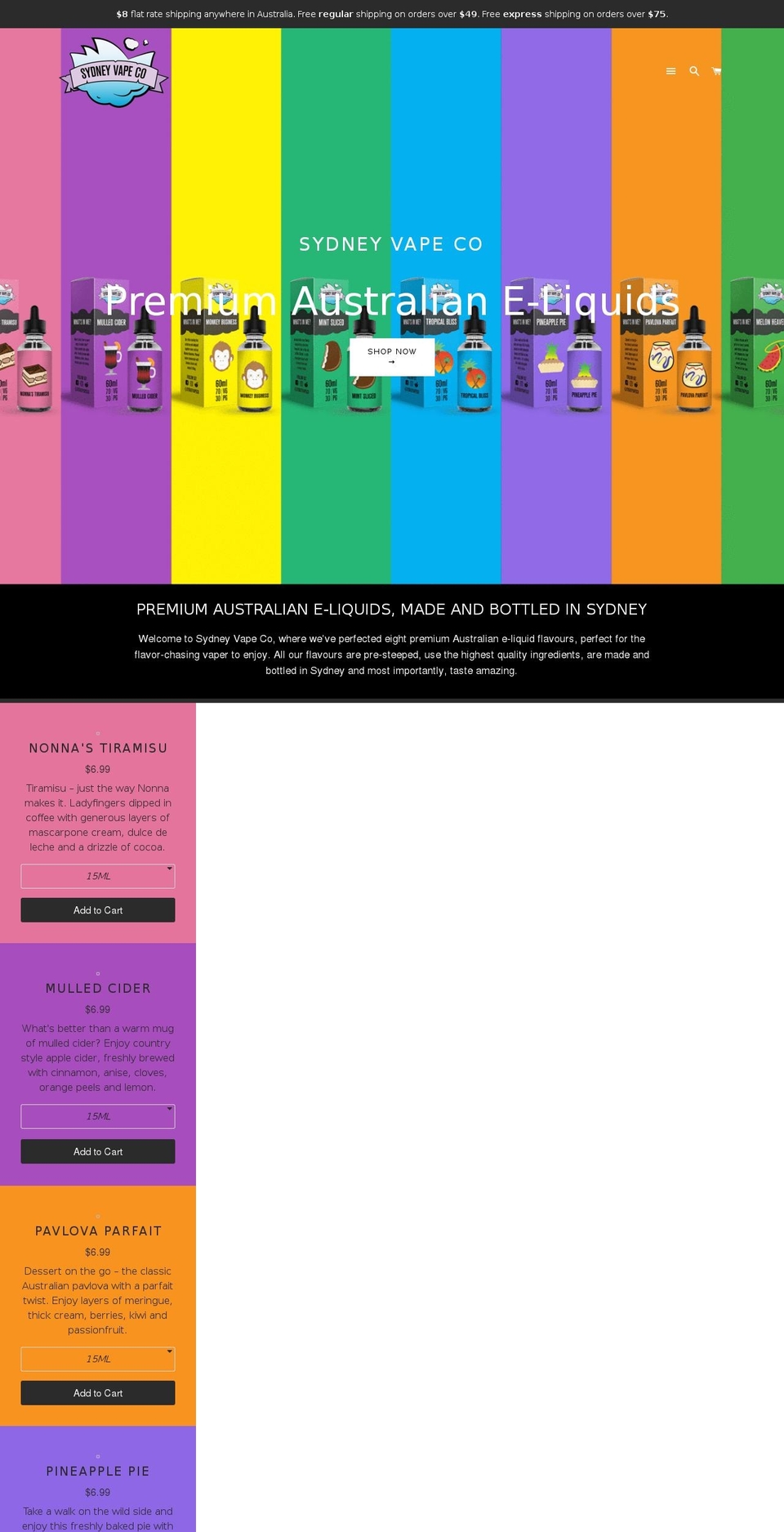 sydneyvapeco.com.au shopify website screenshot