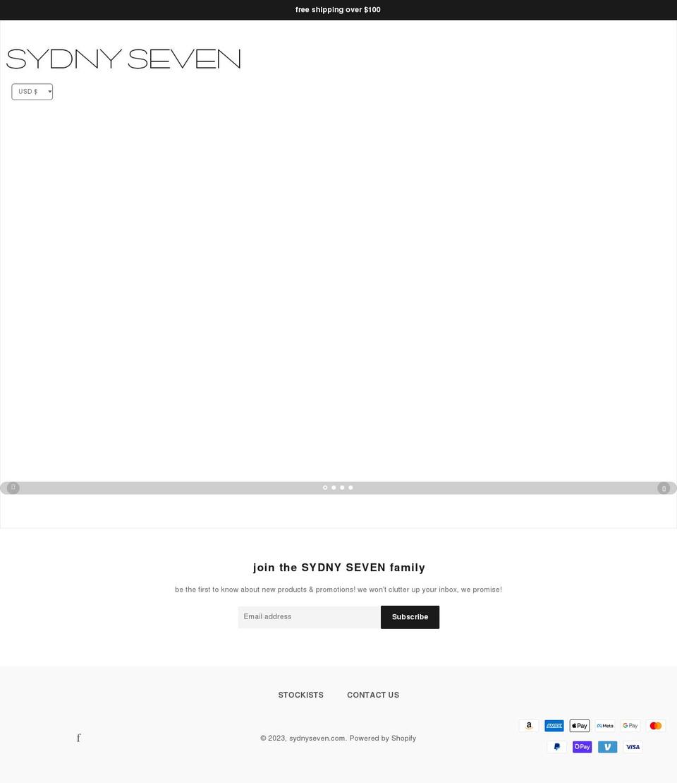 sydnyseven.com shopify website screenshot