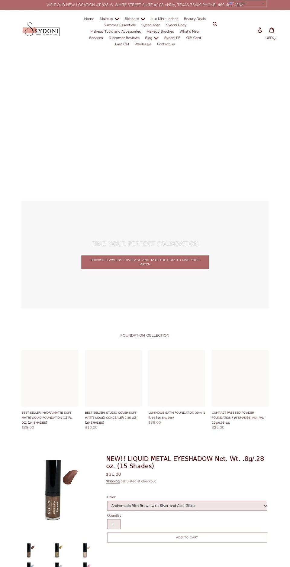 sydoniskin.com shopify website screenshot