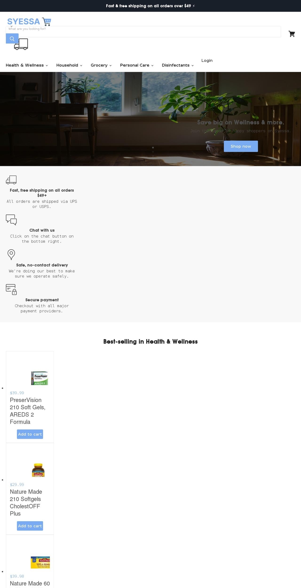 syessa.com shopify website screenshot