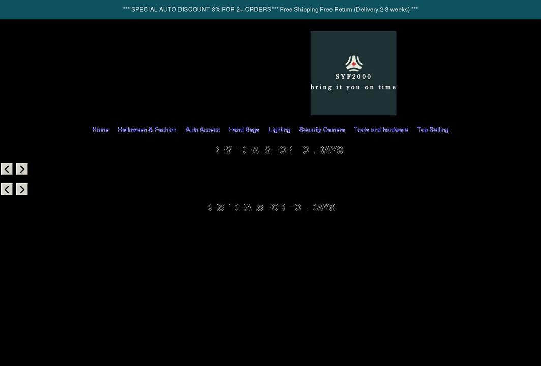 syf2000.myshopify.com shopify website screenshot