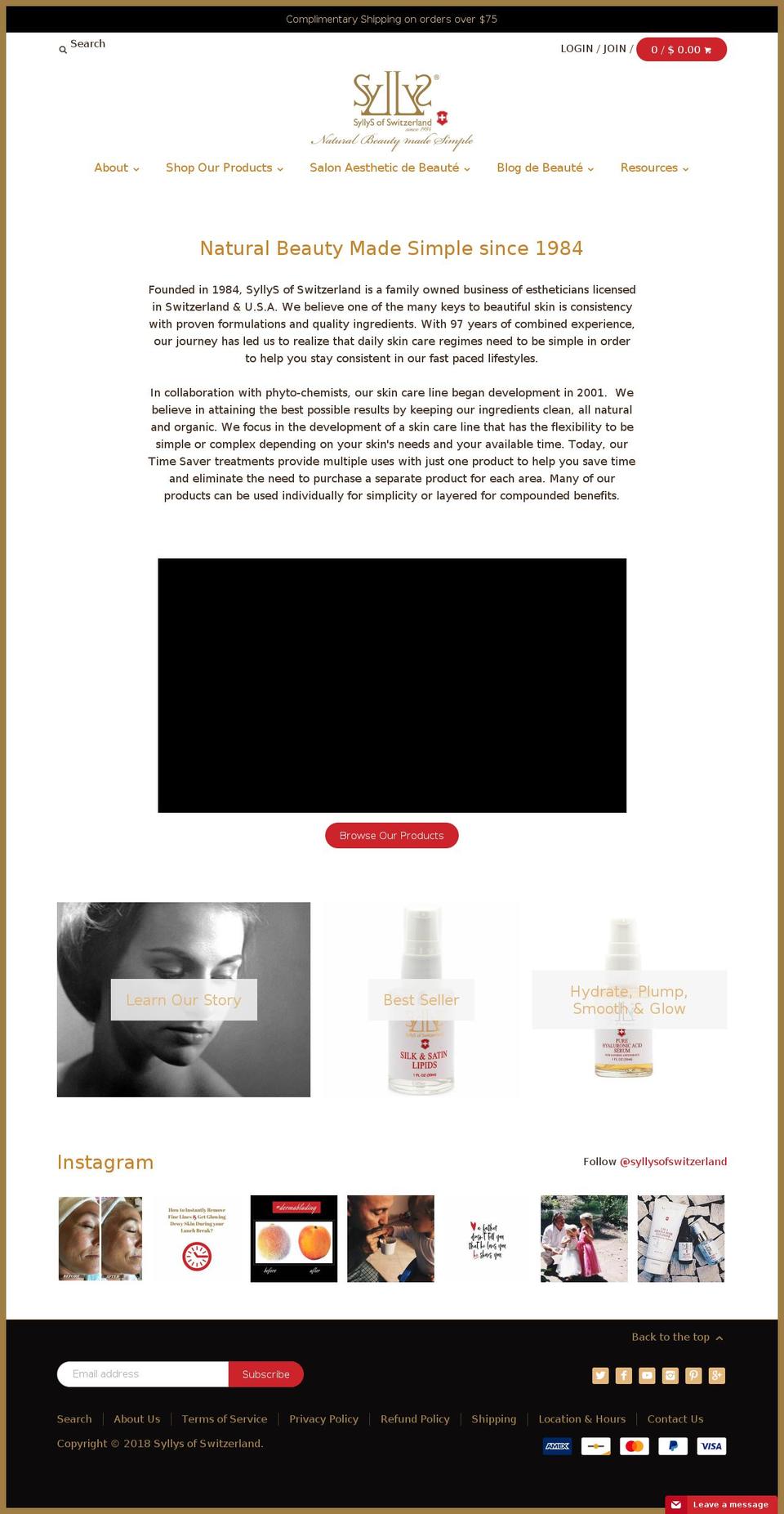 syllys.com shopify website screenshot