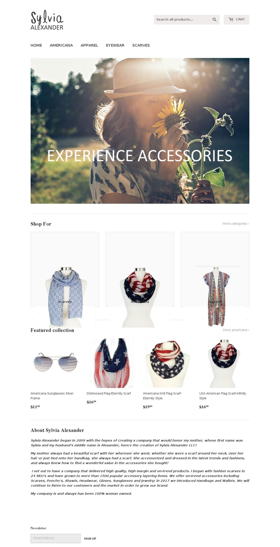sylvia-alexander.com — Shopify storefront screenshot