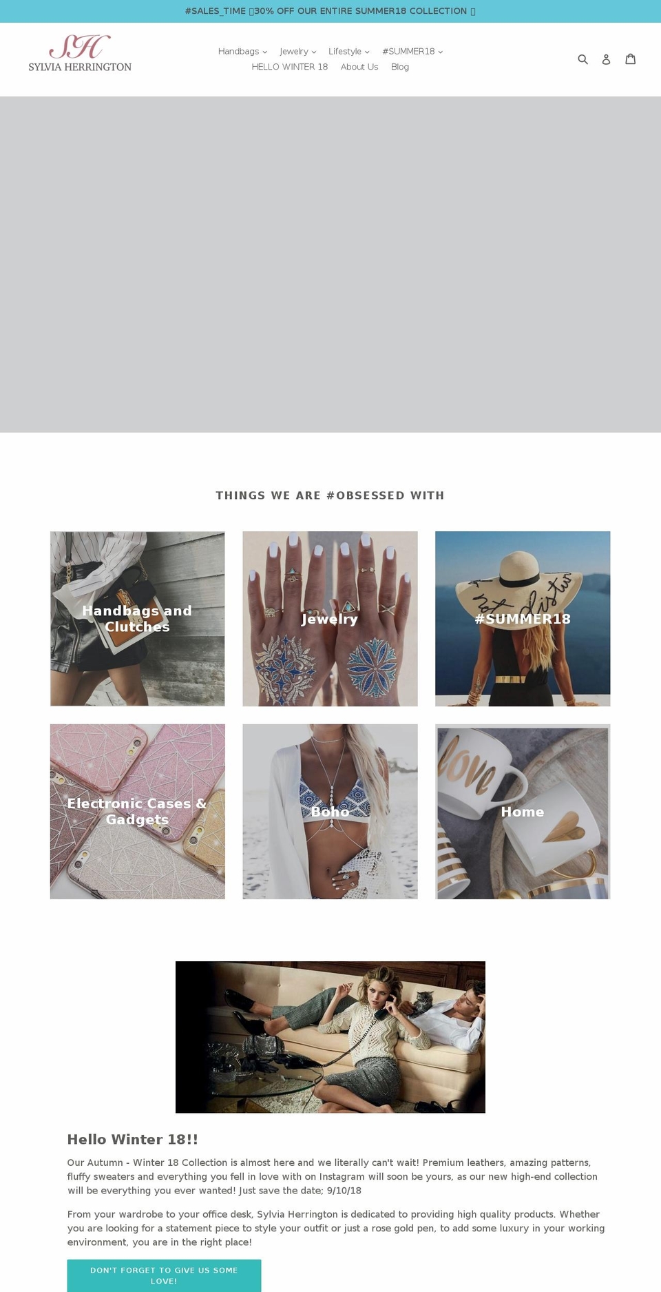 sylviaherrington.com — Shopify storefront screenshot