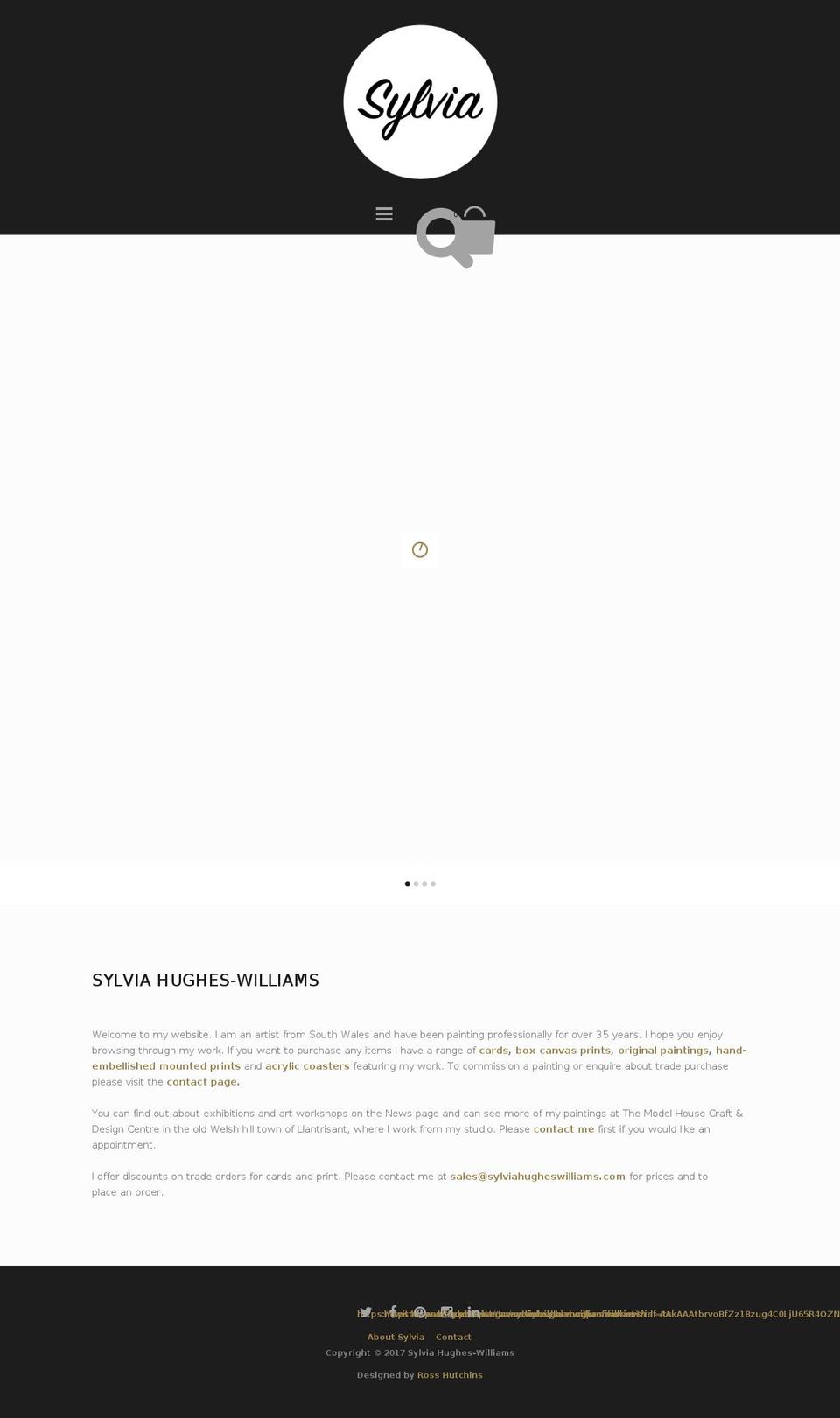 sylviartist.com shopify website screenshot