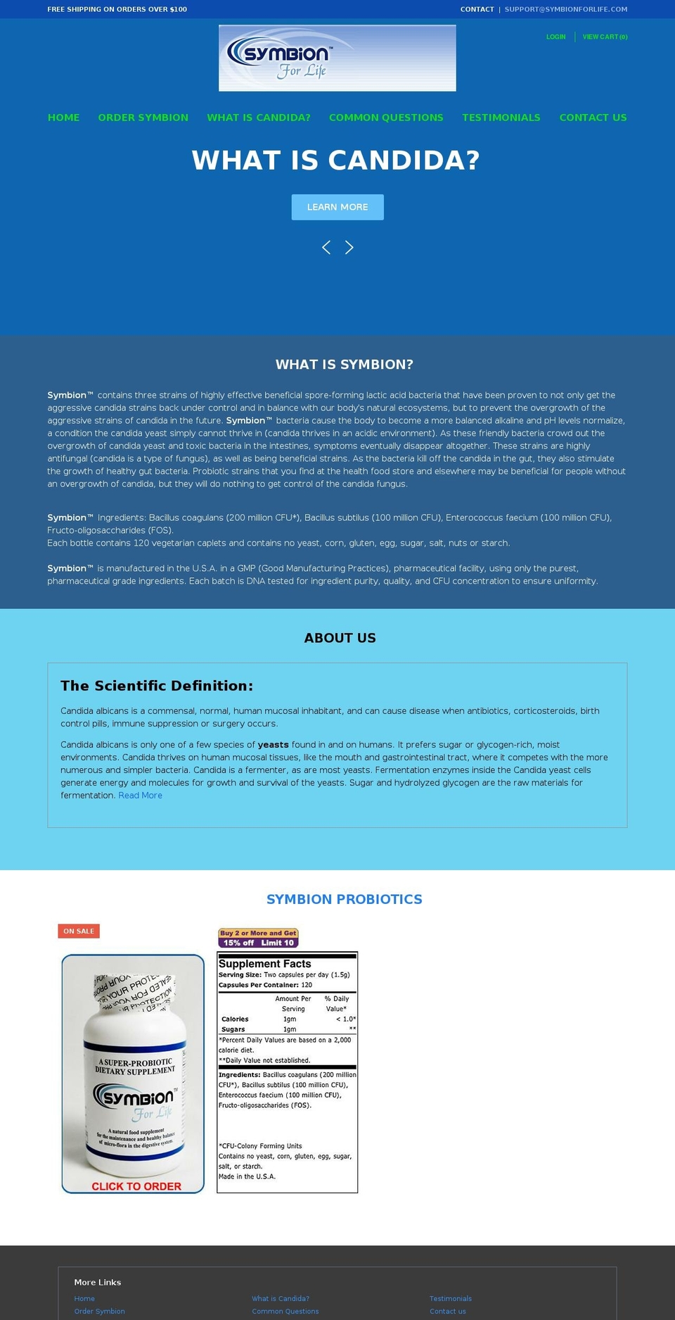 symbionprobiotics.com shopify website screenshot