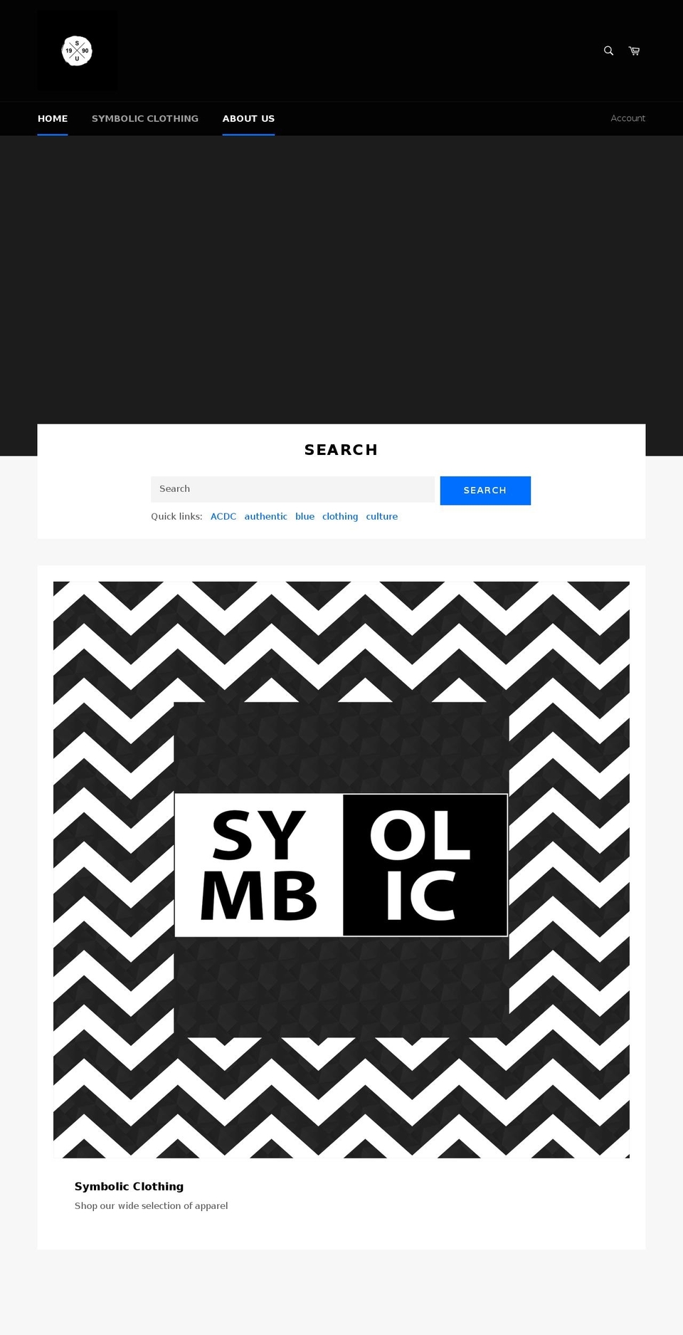 symbolicclothing.com — Shopify storefront screenshot