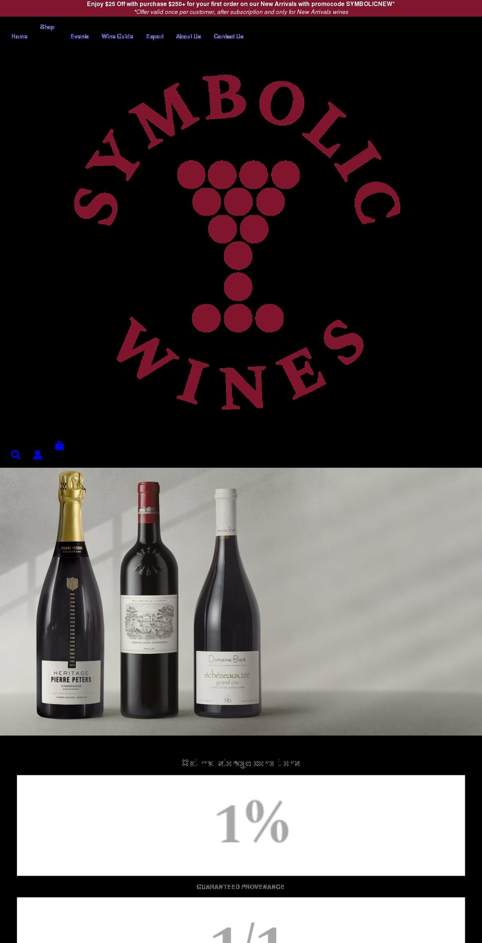 symbolicwines.com shopify website screenshot